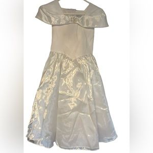 Sugar  Plum Girls White Satin A-line Party Formal Dress size (girls) 10.